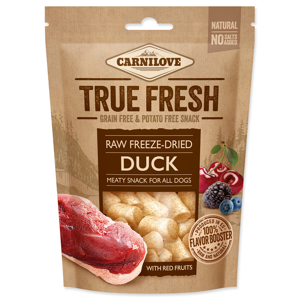 CARNILOVE TRUE FRESH FREEZE-DŘÍD SNACK DUCK WITH 5 RED FRUITS 40G (294-111785)