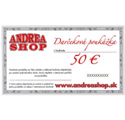 NOVA ESHOP Poukazka ANDREASHOP (platnost 6 měsíců) 50,- Euro